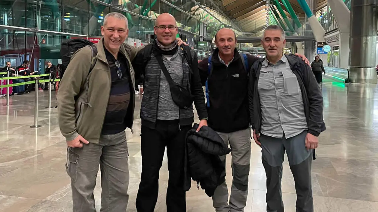 Jes&uacute;s S. Troncoso, Iv&aacute;n Franco, Mariano Lastra e Jes&uacute;s L&oacute;pez, investigadores da UVigo, viaxar&aacute;n &aacute; Ant&aacute;rtida. (Foto: UVigo)