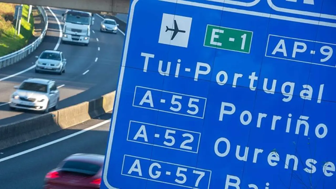 A autoestrada AP-9 ao seu paso por Tui. (Foto: N&oacute;s Diario)