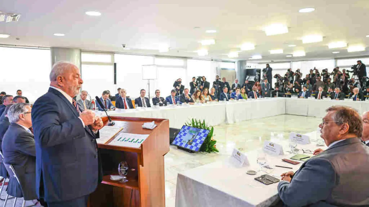 Lula dirixiuse a segunda feira aos integrantes do seu Goberno. (Foto: Ricardo Stuckert / Pal&aacute;cio do Planalto)