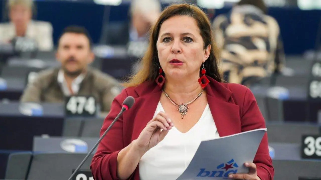 Intervenci&oacute;n da parlamentaria Ana Miranda diante do pleno da Euroc&aacute;mara. (Foto: Philippe Buissin)