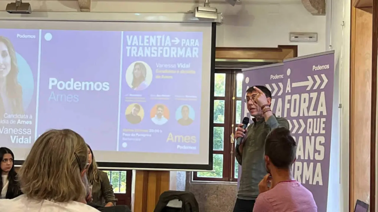 Monedero no acto de campa&ntilde;a en Ames (Foro: Europa Press).