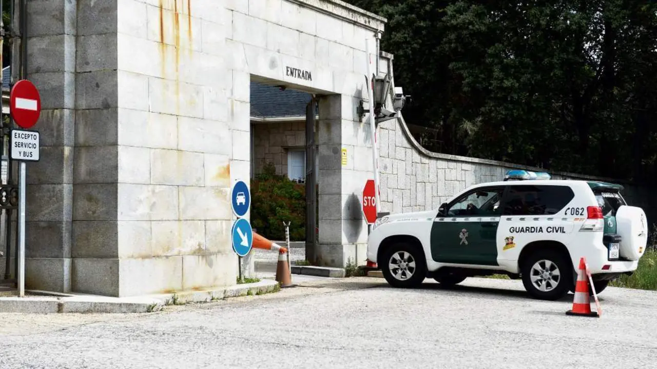 Entrada ao Valle de Cuelgamuros (Comunidade de Madrid), esta segunda feira. (Foto:  Gustavo Valiente / Europa Press)