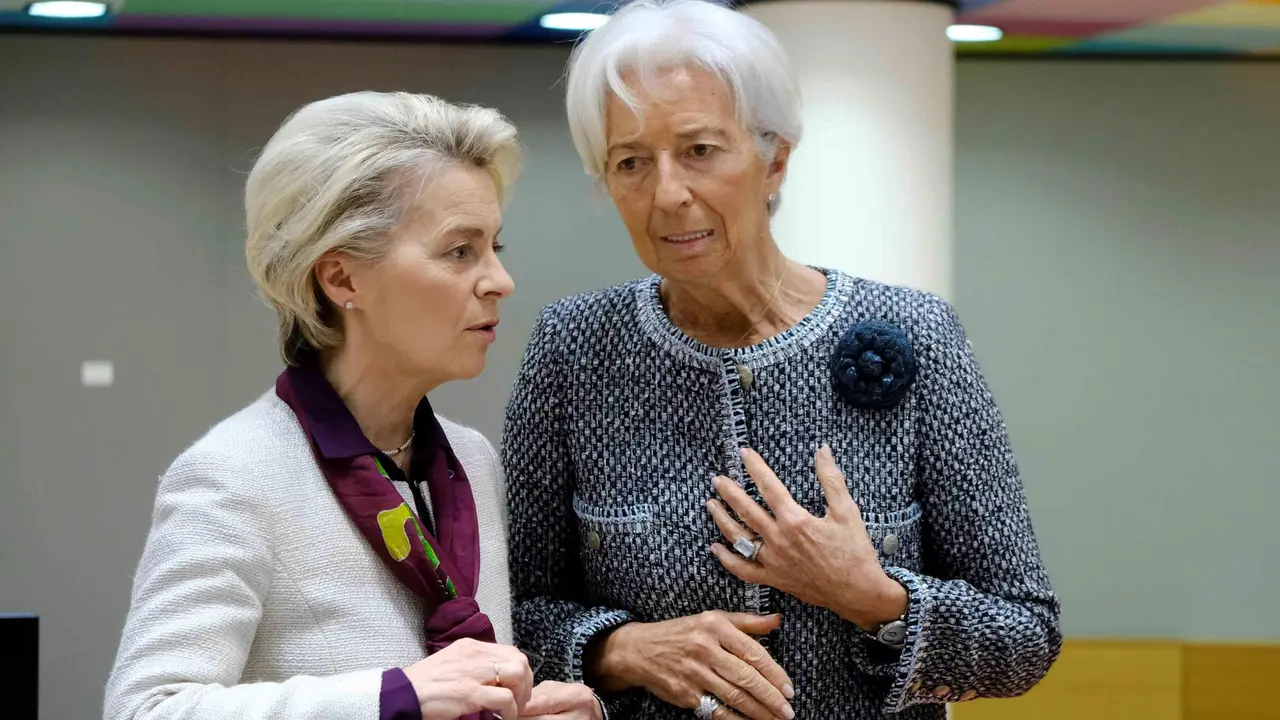 A presidenta da Comisi&oacute;n Europea, Ursula von der Leyen, e a presidenta do Banco Central Europeo, Chistine Lagarde (Foto: Alexandros Michailidis / EC / DPA).