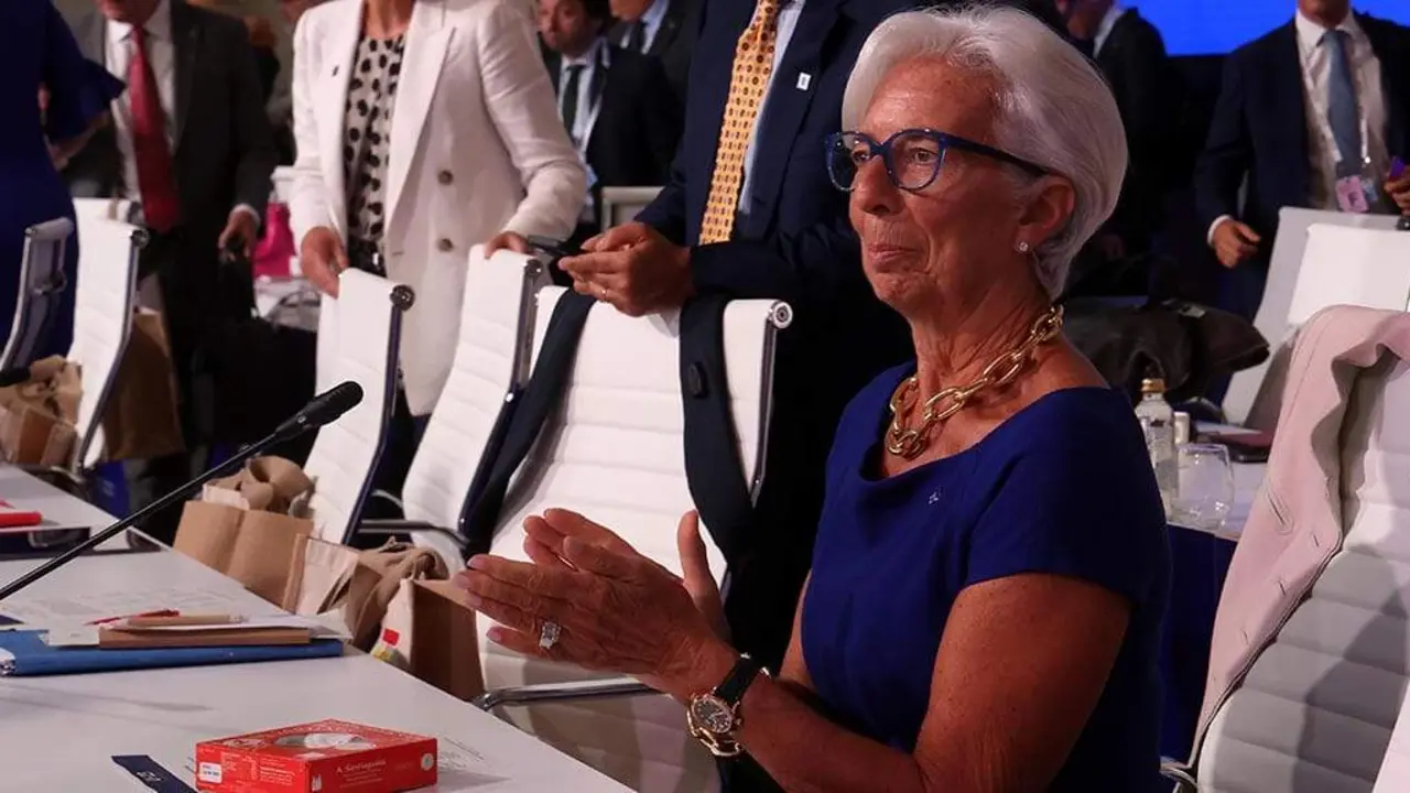 Christine Lagarde, esta ma&ntilde;&aacute; no Ecofin de Santiago de Compostela (Foto: Arxina).