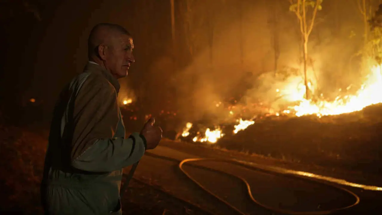 A veci&ntilde;anza de Trabada colaborou na extinci&oacute;n do incendio (Foto: Carlos Castro / Europa Press).
