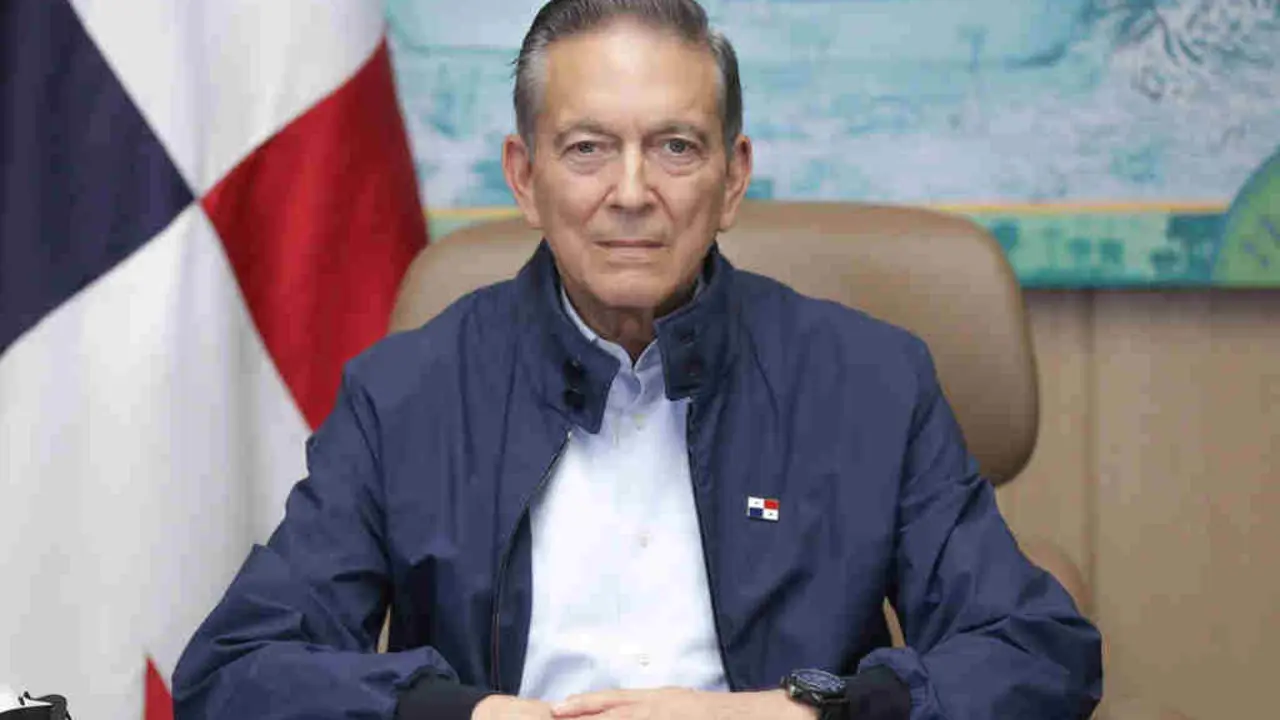 Laurentino Cortizo, presidente de Panam&aacute;, na madrugada de hoxe. (Foto: Presidencia de Panam&aacute;)