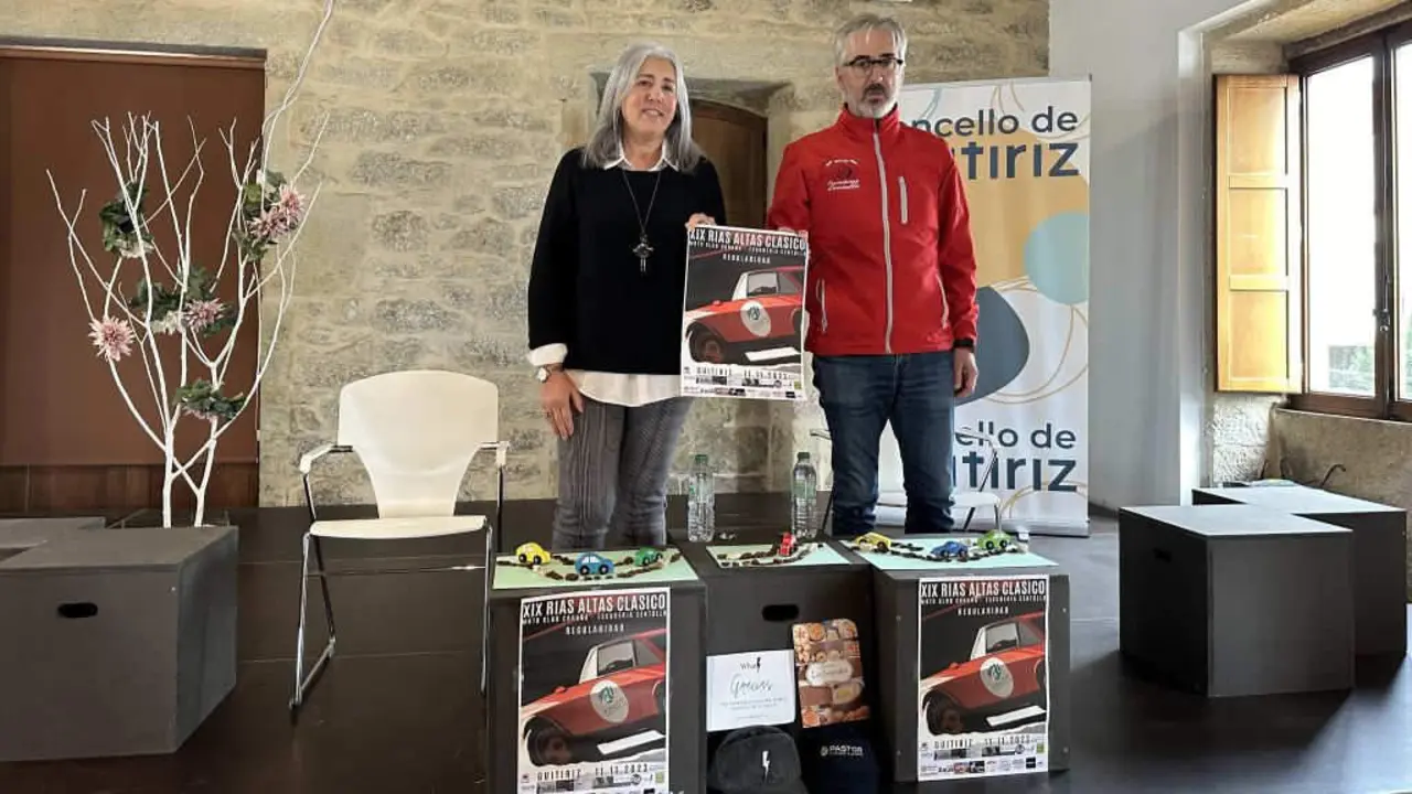 Marisol Morandeira e Eduardo Iglesias, onte na presentaci&oacute;n. (Foto: Concello de Guitiriz).
