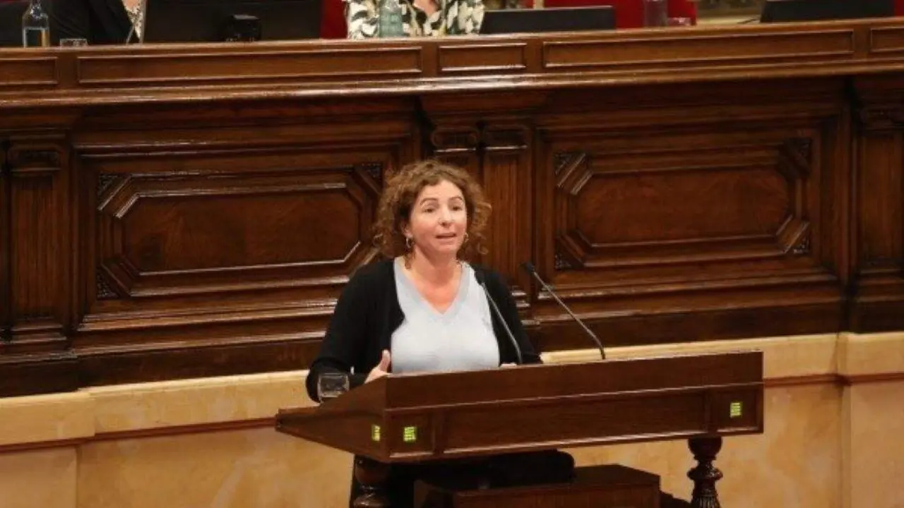 A deputada Montserrat Vinyets foi a encargada de defender a moci&oacute;n da CUP. (Foto: Europa Press)