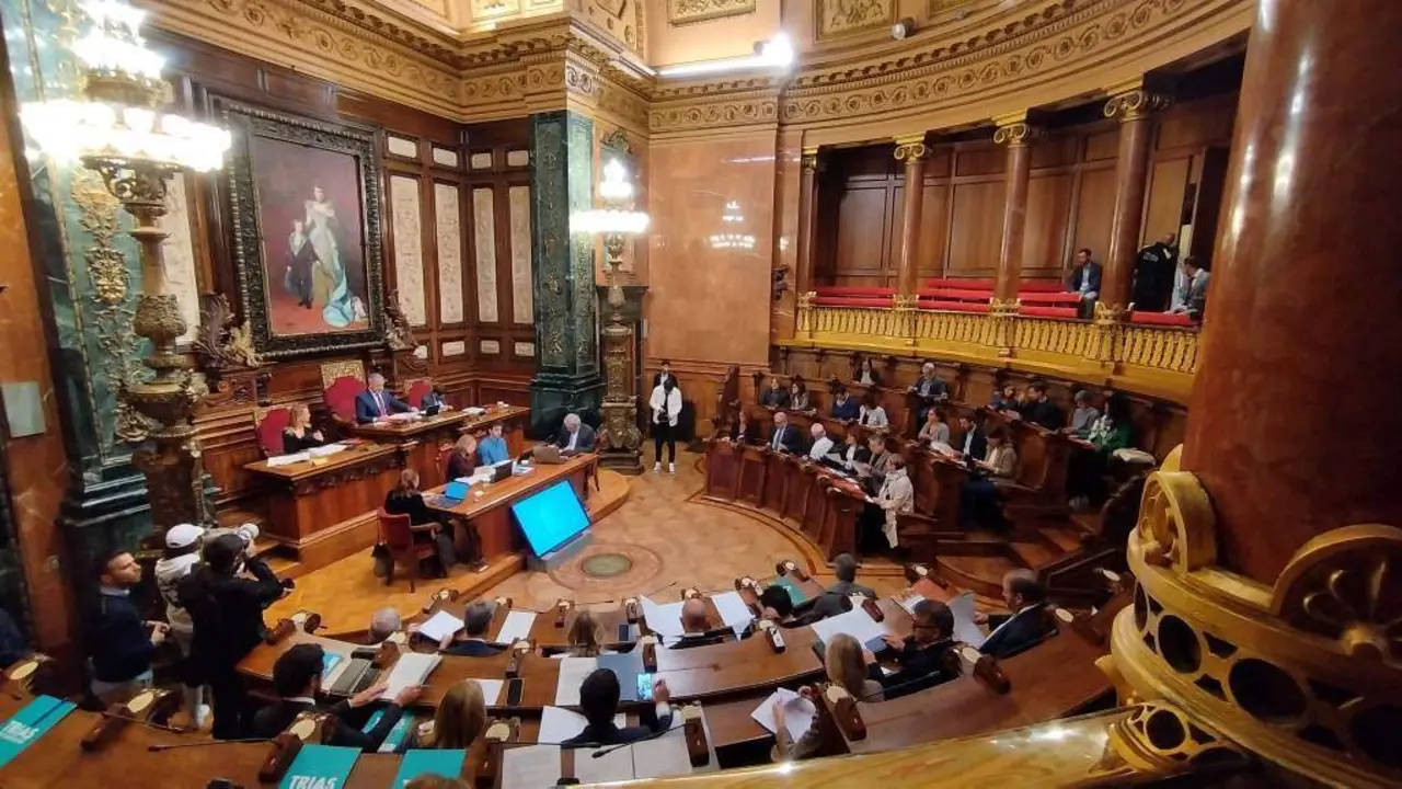 Pleno do Concello de Barcelona, hoxe. (Foto: Europa Press)