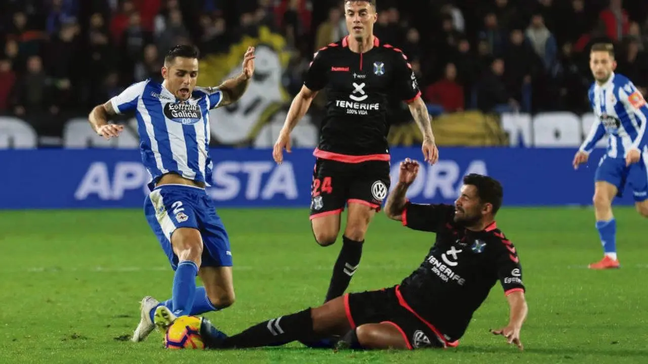 O &uacute;ltimo choque entre D&eacute;por e Tenerife tivo lugar na Segunda Divisi&oacute;n en xu&ntilde;o de 2020. (Foto: RC Deportivo).