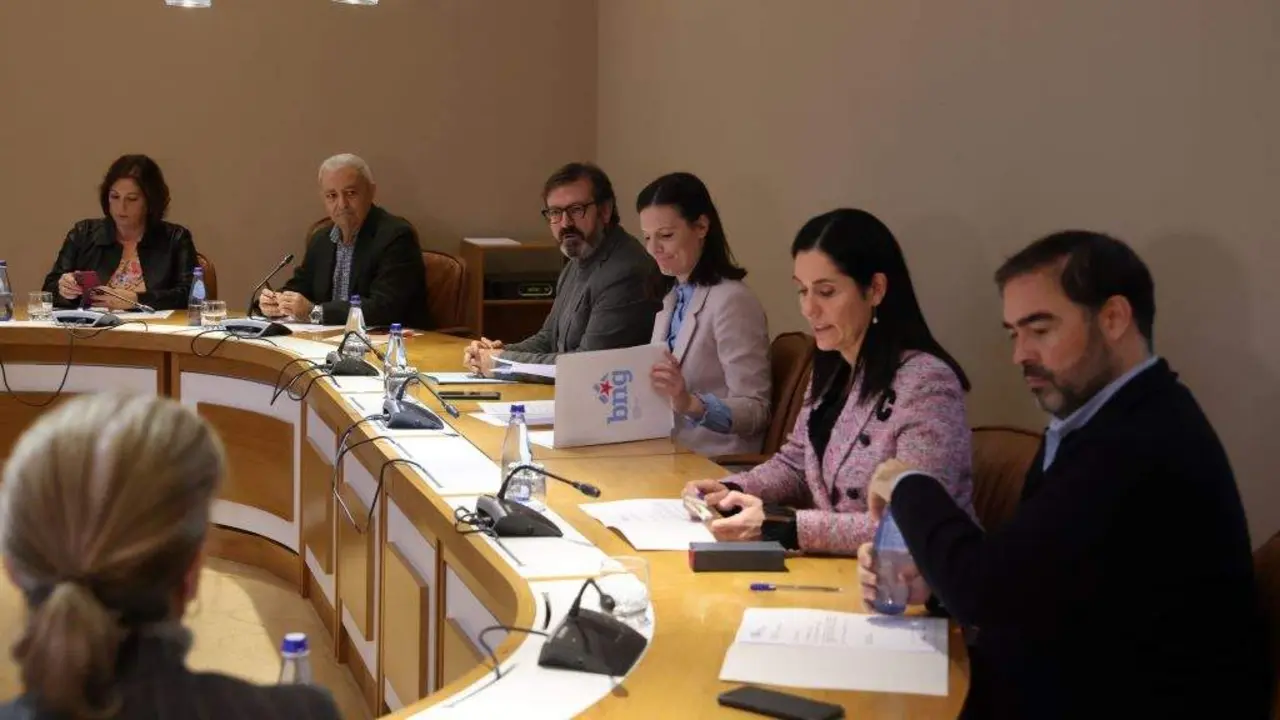 Reuni&oacute;n da Xunta de Portavoces no Parlamento, esta cuarta feira. (Foto: Arxina)