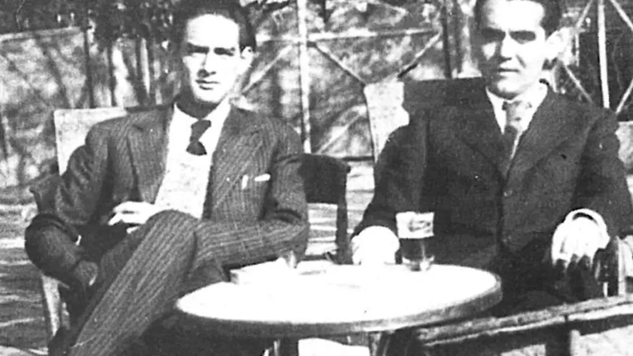 Guerra da Cal e Lorca en Madrid, arredor de 1932.