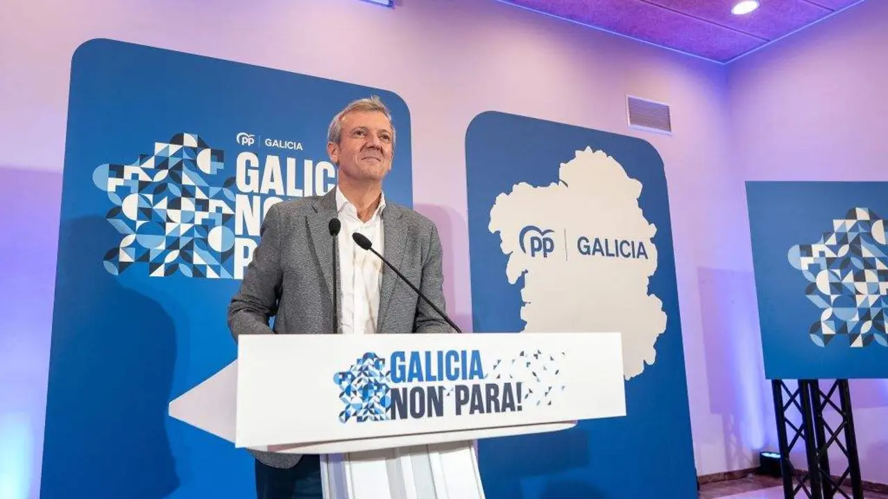 Alfonso Rueda, nunha rolda de prensa do PP. (Foto: Europa Press)