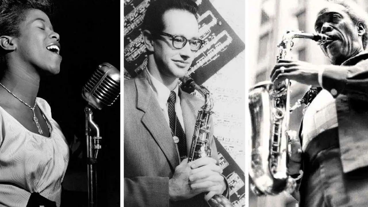 Sarah Vaughan por William P. Gottlieb; Paul Desmond e Sonny Stitt. (Foto: S. G.)