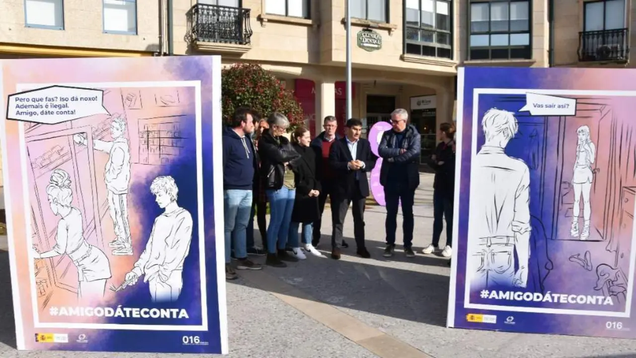 Campa&ntilde;a da Delegaci&oacute;n do Goberno espa&ntilde;ol na Galiza instalada en Ames (comarca de Compostela(. (Foto: N&oacute;s Diario)