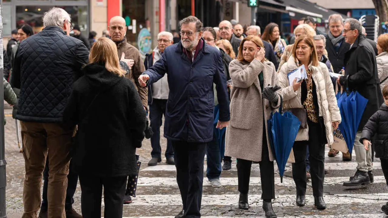 O ex presidente espa&ntilde;ol, Mariano Raxoi (PP), o domingo en Ourense no marco da campa&ntilde;a das elecci&oacute;ns galegas. (Foto: N&oacute;s Diario)