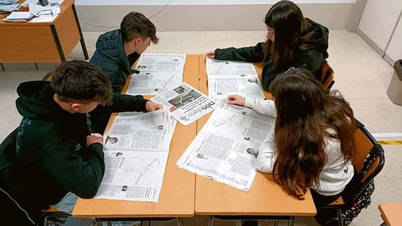Alumnado de 3&ordm; da ESO do Programa de Diversificaci&oacute;n Curricular do IES Pluriling&uuml;e de Ames. (Foto: N&oacute;s Diario)