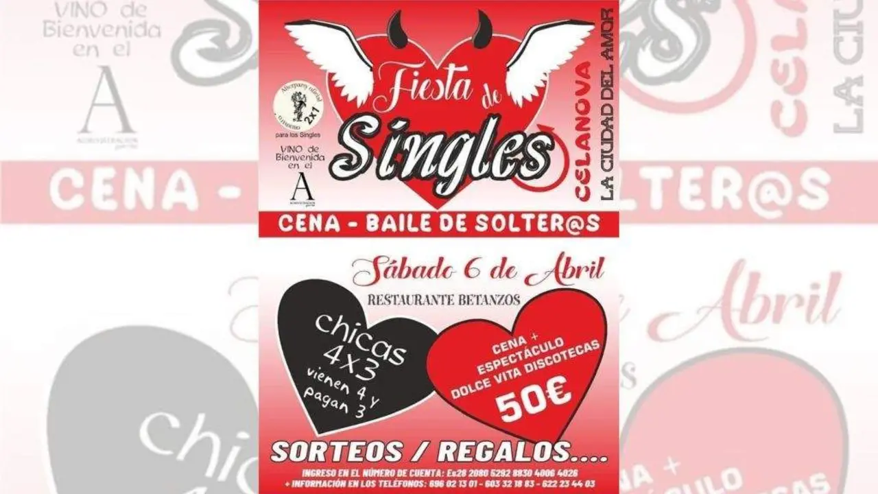 O pol&eacute;mico cartel da 'Festa de Solteiros' de Celanova.