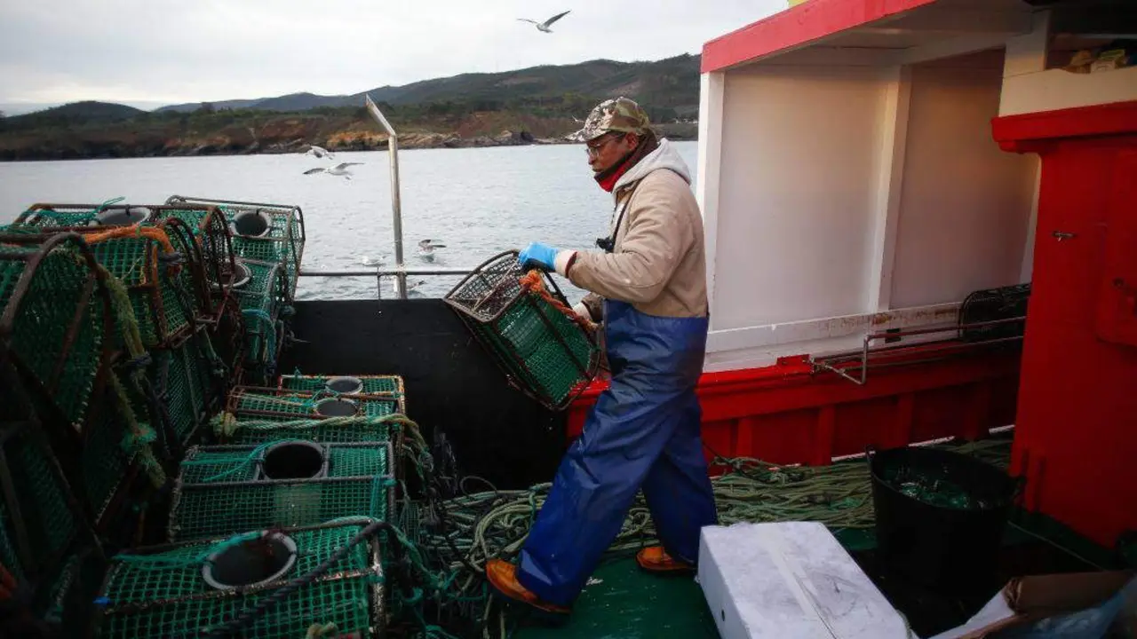 Un traballador durante unha sa&iacute;da a faenar no 'Mari&ntilde;eiro 2', con base en Burela (A Mari&ntilde;a). (Foto: Carlos Castro / Europa Press).