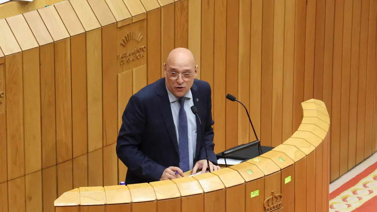 O deputado de DO, Armando Oxea, hoxe, no Parlamento.