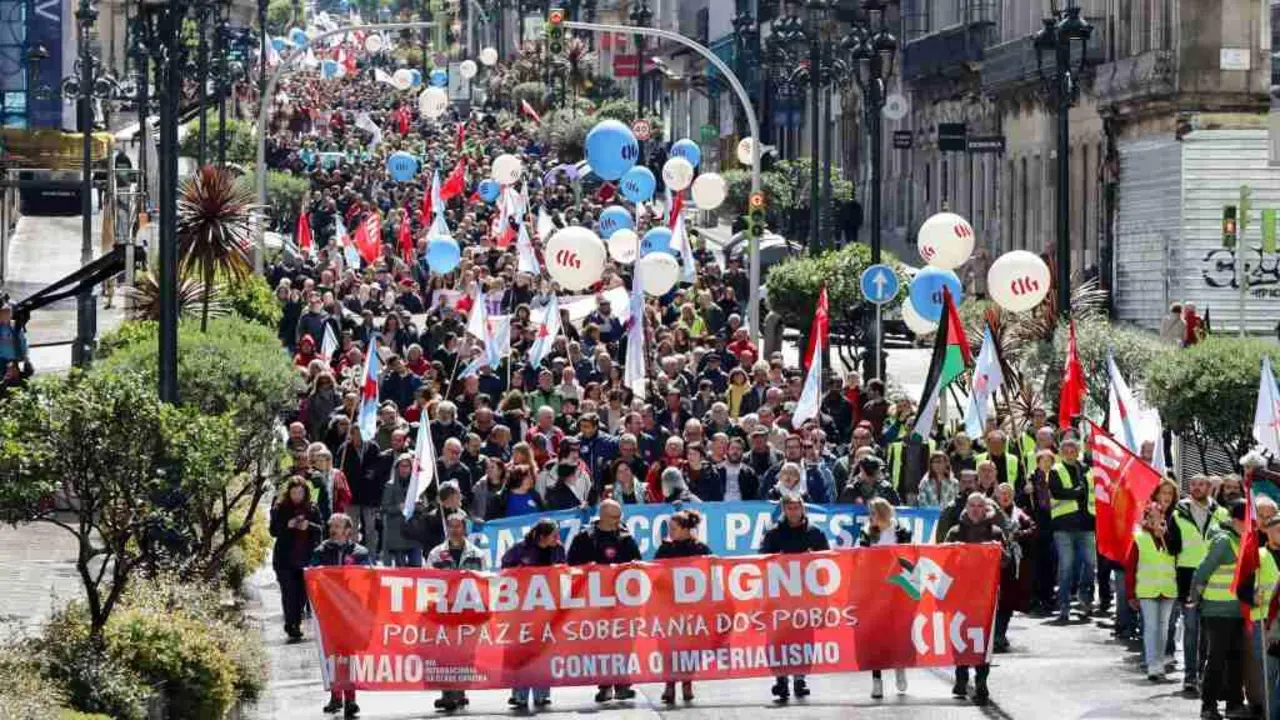 Manifestaci&oacute;n da CIG en Vigo o Primeiro de Maio de 2024. (Foto: N&oacute;s Diario)
