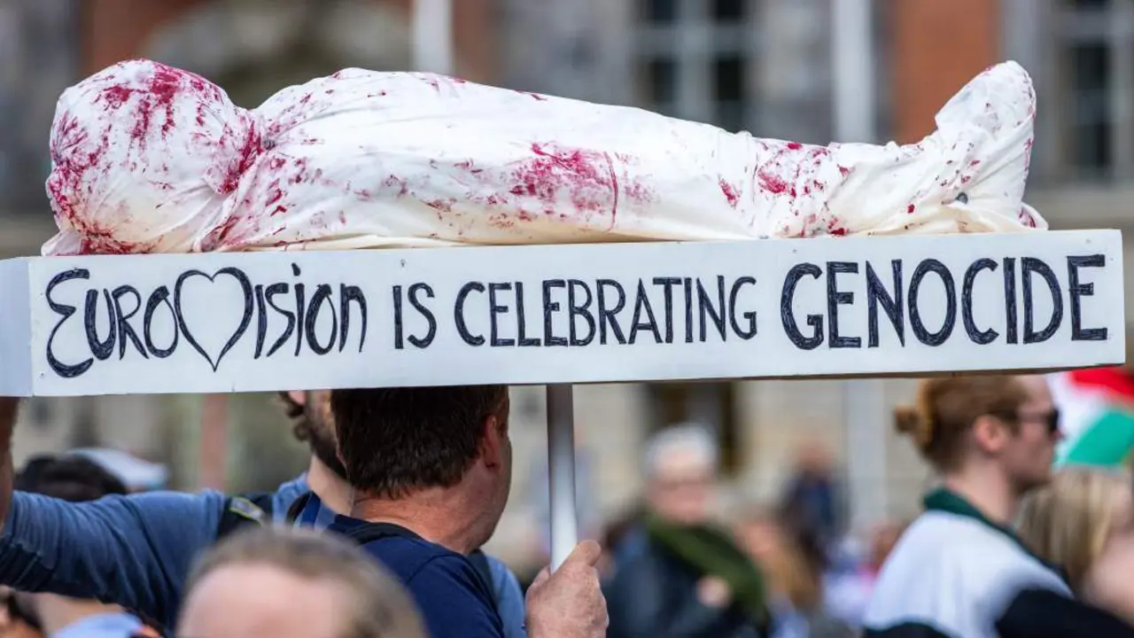 Protestas en Malmo contra a participaci&oacute;n de Israel en Eurovisi&oacute;n. (Foto: Jens B&uuml;ttner / DPA v&iacute;a Europa Press)