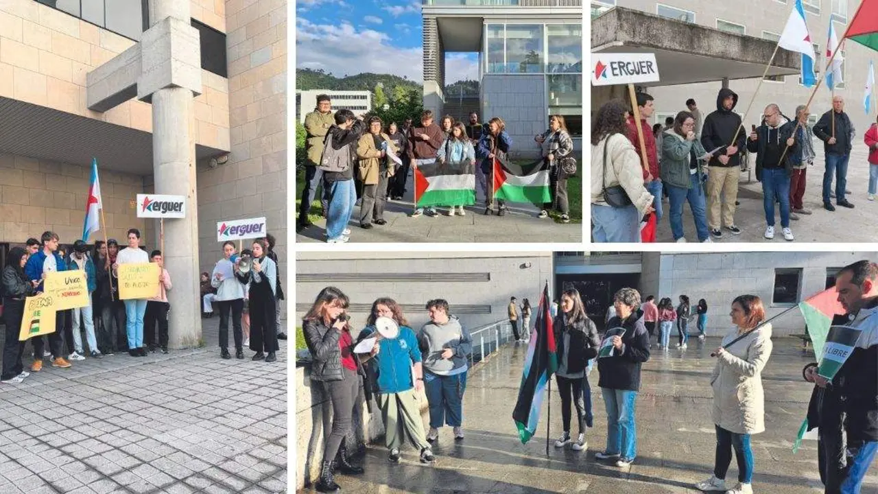 Estudantes universitarias concentr&aacute;ronse esta terza feira na biblioteca Intercentros de Lugo, na biblioteca de Peritos en Vigo, na Rosal&iacute;a de Castro de Ourense e na facultade de Ciencias Sociais de Pontevedra. (Fotos: N&oacute;s Diario)