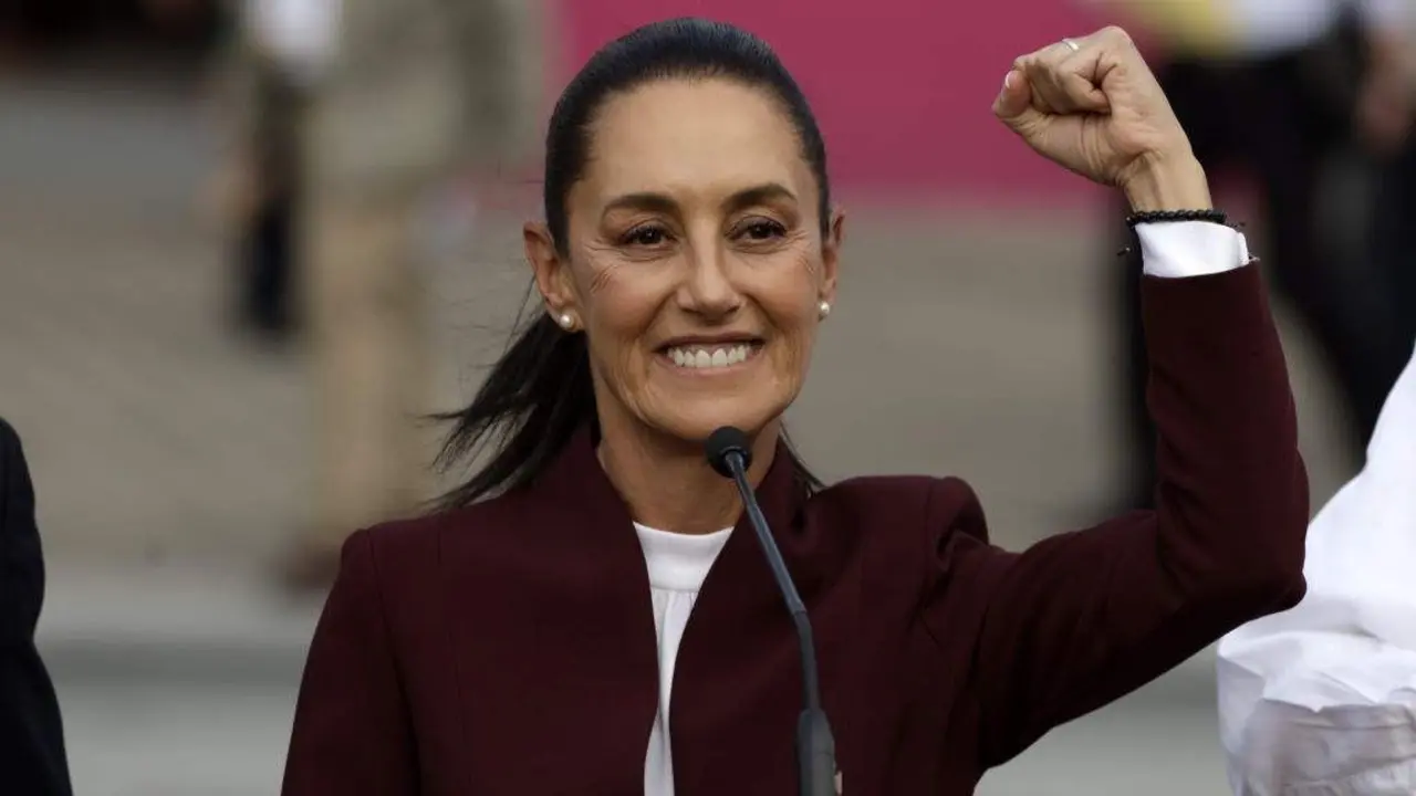 Claudia Sheinbaum, candidata da coalici&oacute;n Sigamos Facendo Historia, conformada por Morena, o Partido do Traballo e o Verde Ecoloxista. (Foto: Europa Press / Contacto / Luis Barron).