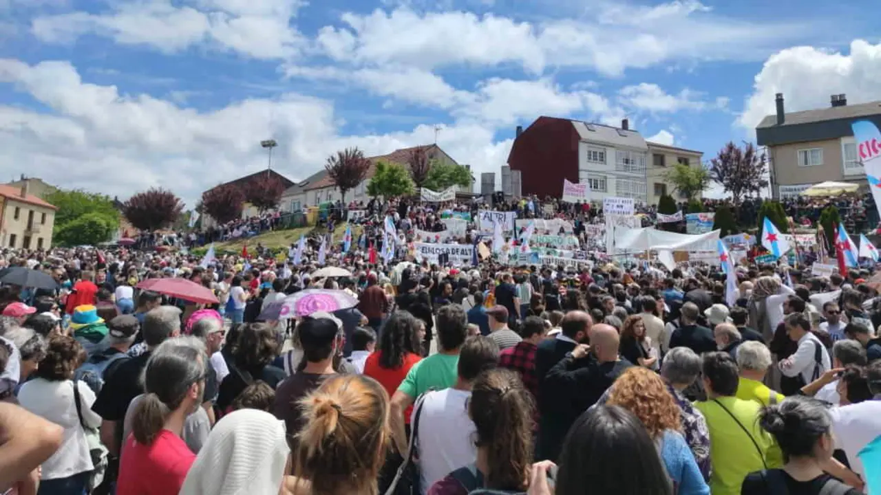 Manifestaci&oacute;n en Palas de Rei contra o proxecto de Altri na Ulloa o pasado domingo. (Foto: N&oacute;s Diario).