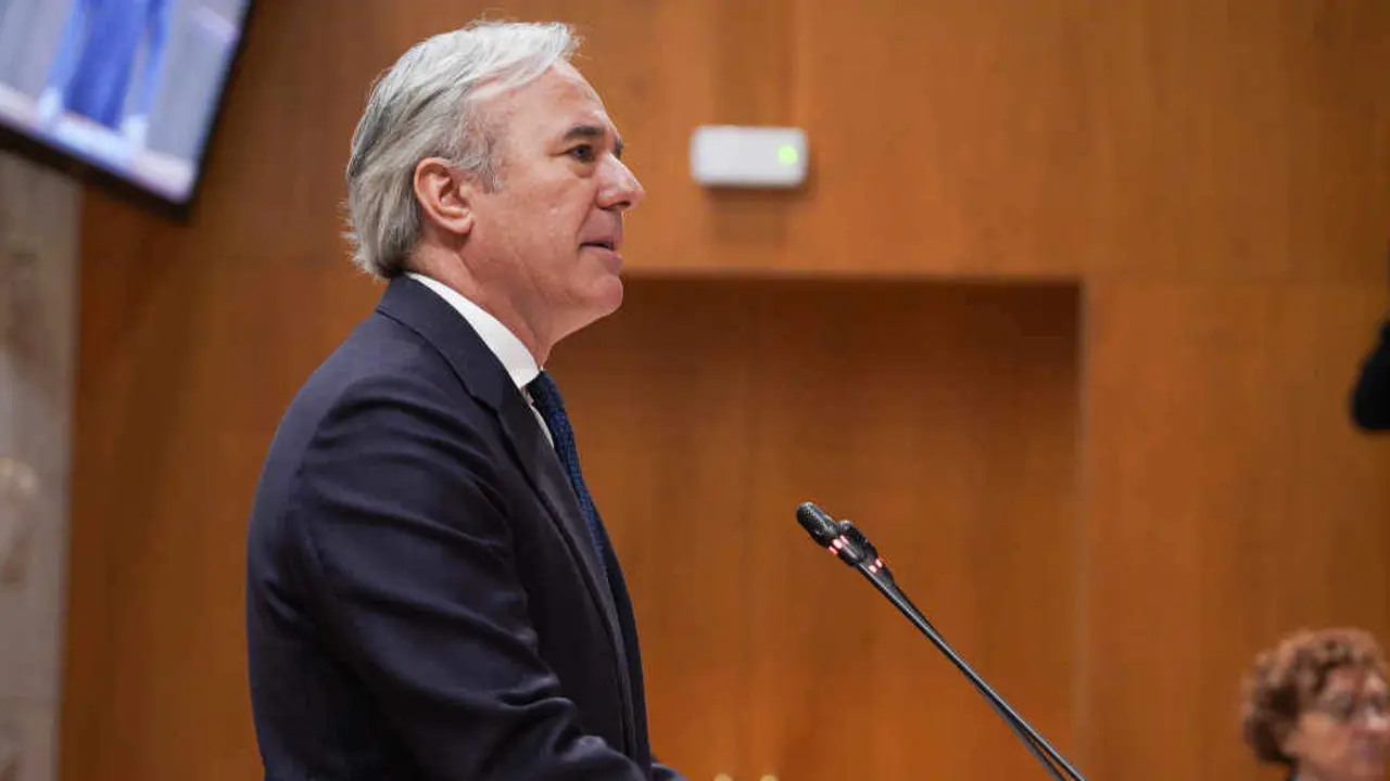 O presidente aragon&eacute;s, Jorge Azc&oacute;n (PP), a pasada quinta feira. (Foto: Cortes de Arag&oacute;n)