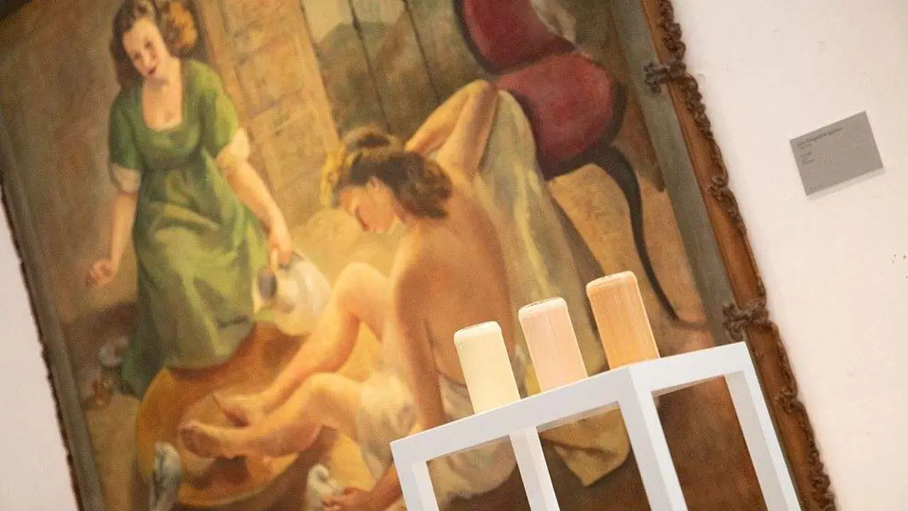 Unha vista da intervenci&oacute;n de M&oacute;nica Alonso na colecci&oacute;n do Museo de Pontevedra.