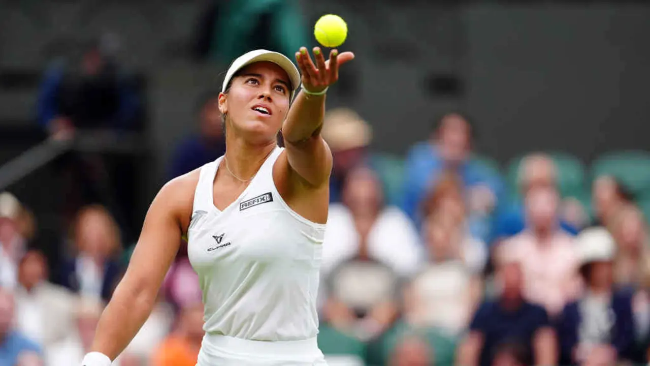 Jessica Bouzas en Wimbledon no seu partido contra Vondrou&scaron;ov&aacute; o pasado 2 de xullo (Foto: Mike Egerton/PA Wire/dpa).