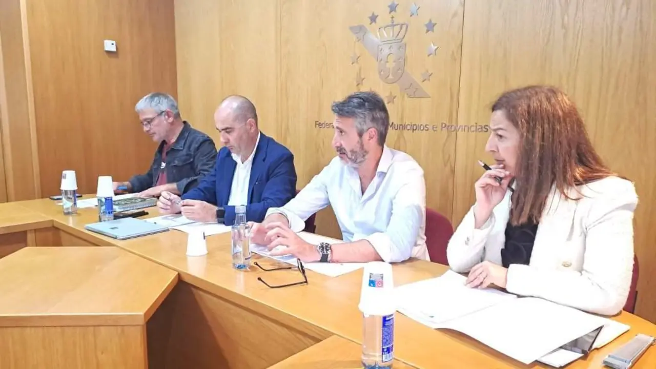 Secundino Garc&iacute;a, H&eacute;ctor Manuel Coruxo, Alberto Varela e Mar&iacute;a Barral, esta terza feira. (Foto: Fegamp)