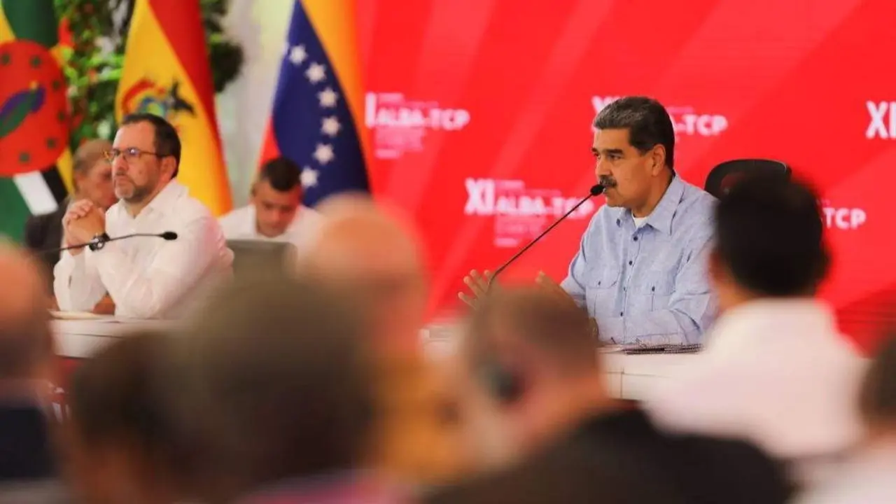 Nicol&aacute;s Maduro durante o XI Cume Extraordin&aacute;rio de Chefes de Estado e de Governo da ALBA-TCP em agosto. (Foto: ALBA-TCP).