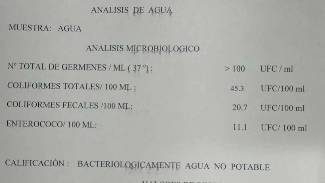060924 Resultado da an&aacute;lise da auga
