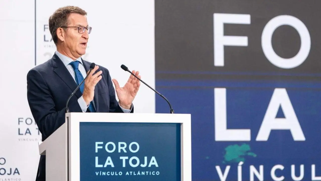 N&uacute;&ntilde;ez Feixoo durante a s&uacute;a participaci&oacute;n no V Foro A Toxa. (Foto: Agostime / Europa Press)
