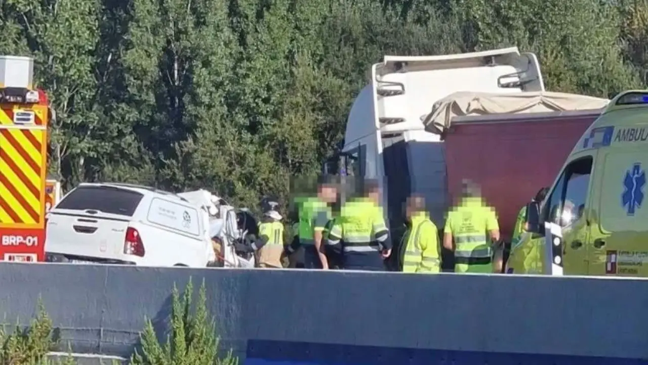 Lugar do accidente en Carracedo. (Foto Infobierzo v&iacute;a 112 Castela e Le&oacute;n)