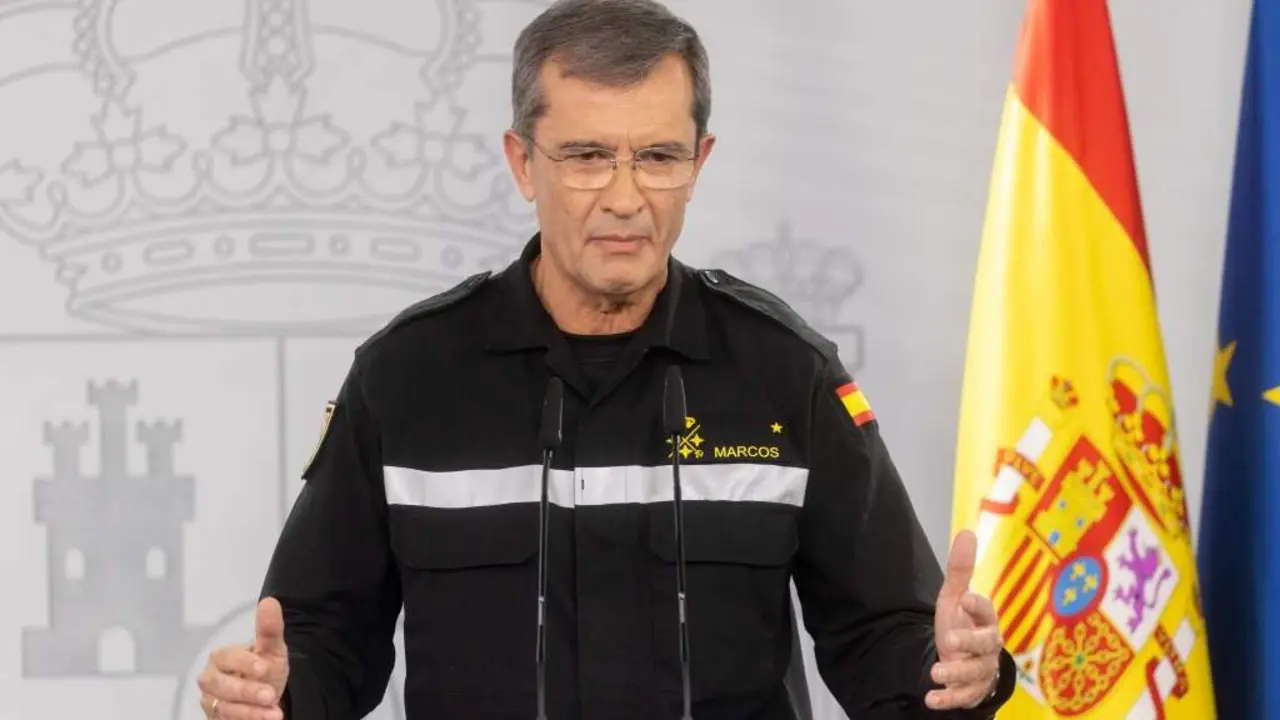 O xeneral xefe da UME, Javier Marcos, esta segunda feira na Moncloa. (Foto: Eduardo Parra /  Europa Press)