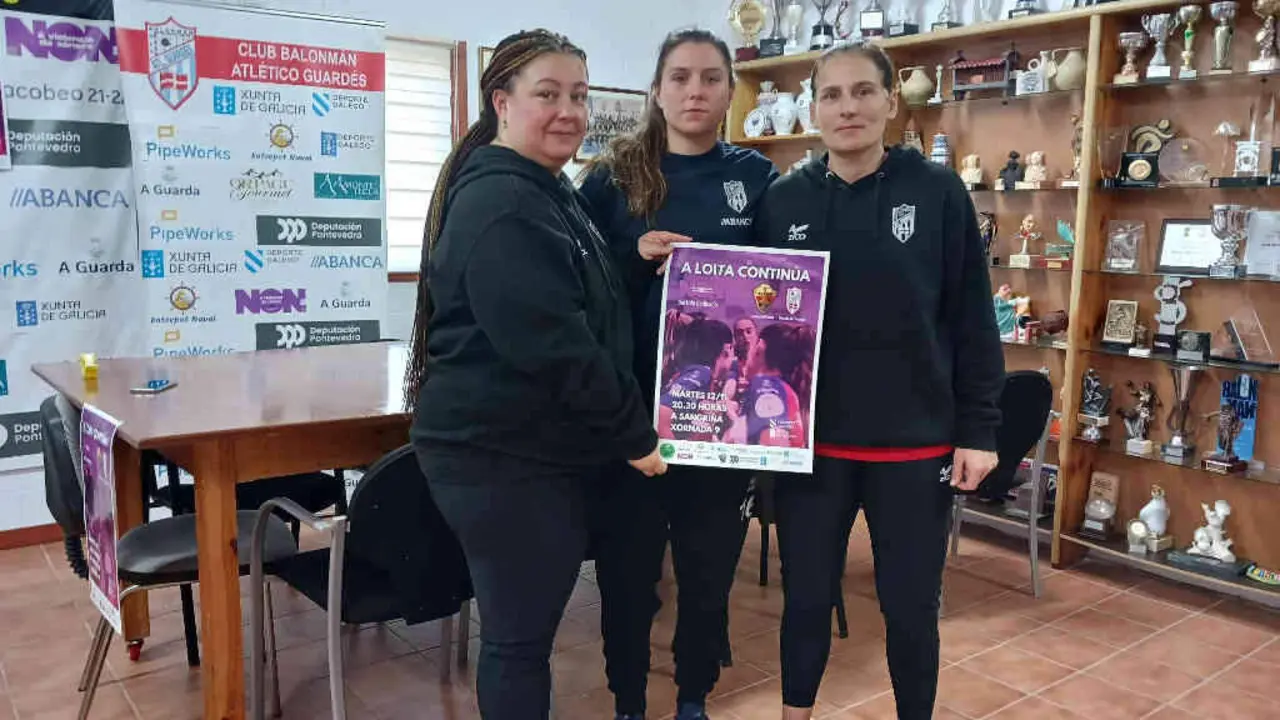Rodr&iacute;guez, Sempere e Seabra, presentaci&oacute;n da iniciativa. (Foto: Atl&eacute;tico Guard&eacute;s).