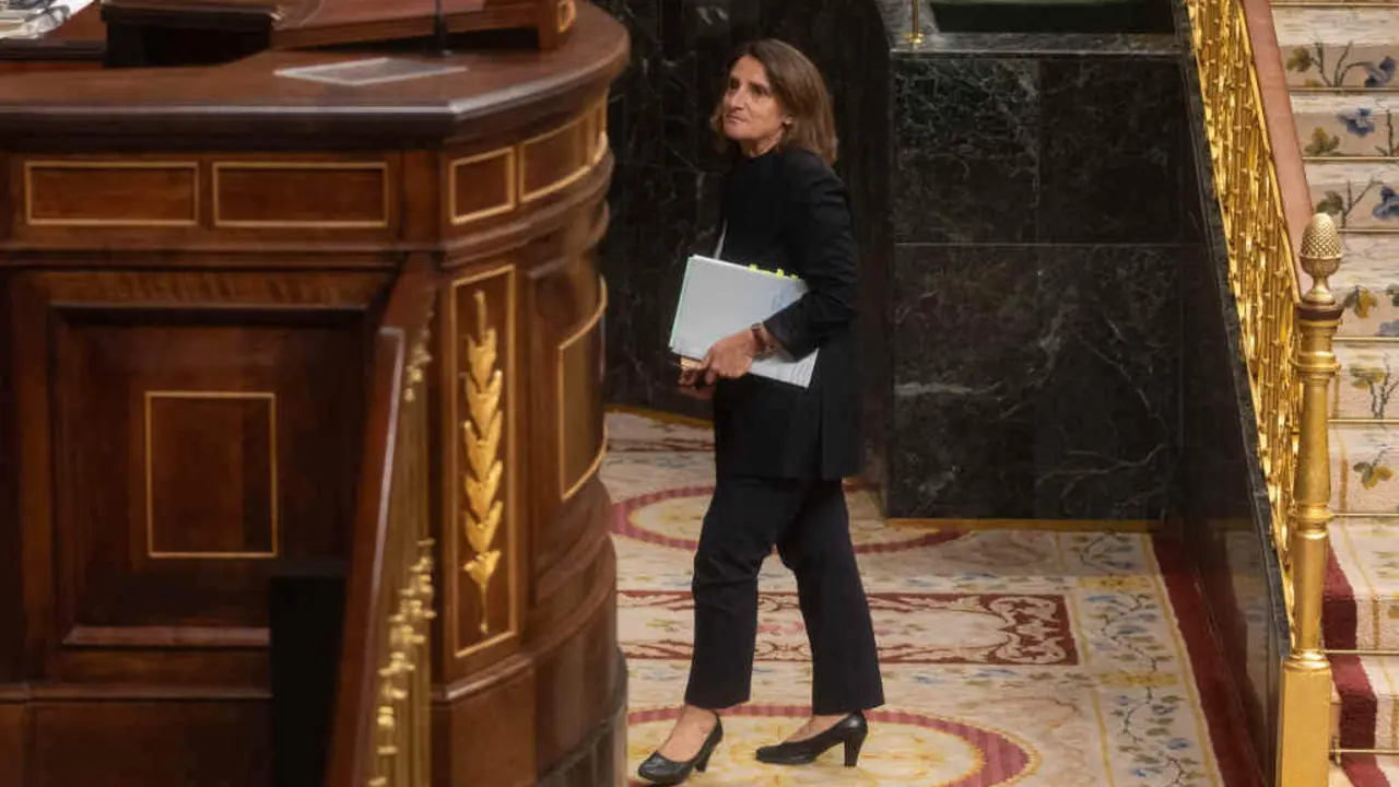 A vicepresidenta Teresa Ribera a cuarta feira no Congreso espa&ntilde;ol. (Foto: Eduardo Parra / Europa Press)