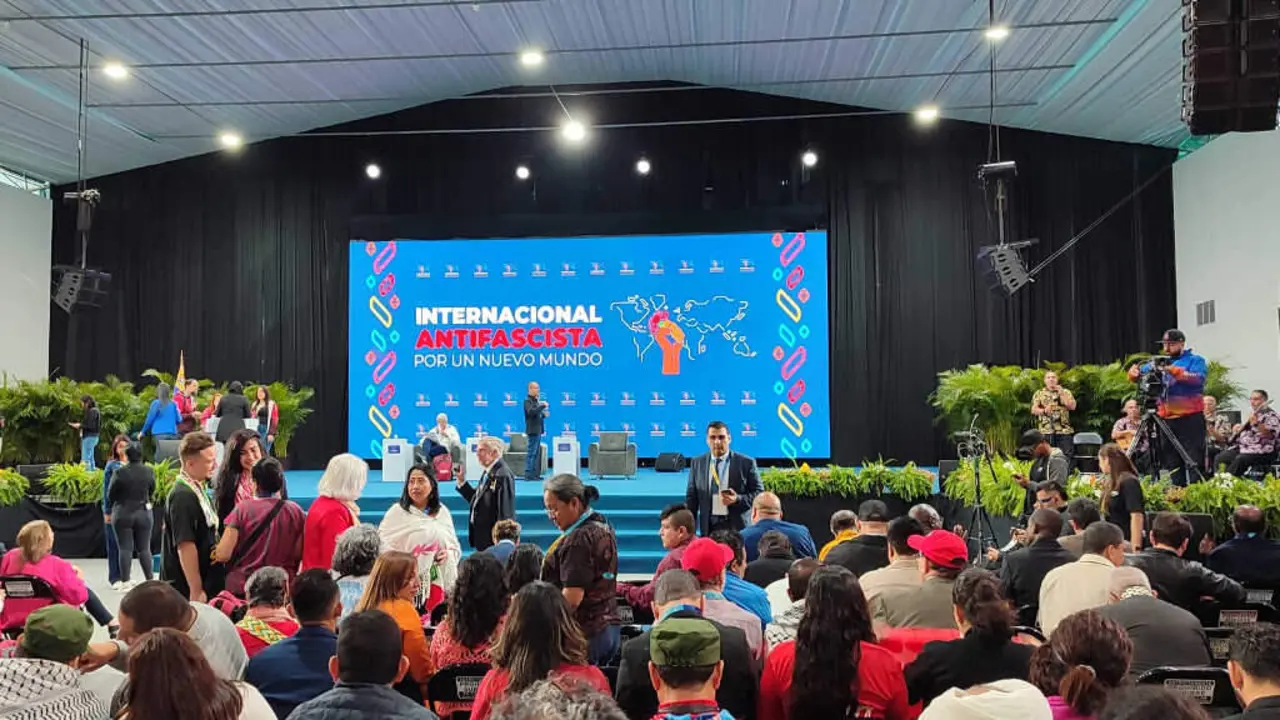 Pleno do Comit&eacute; Promotor da Internacional Antifascista,o 28 de novembro de 2024 en Venezuela. (Foto: N&oacute;s Diario)