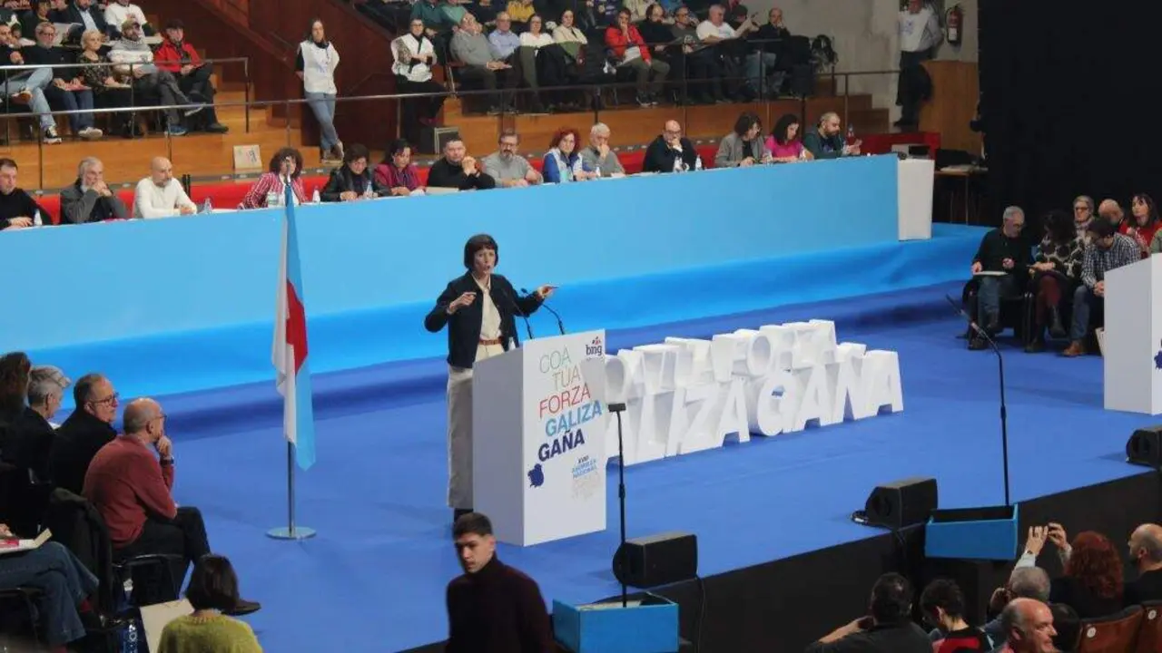 Intervenci&oacute;n inaugural da actual portavoz nacional do BNG, Ana Pont&oacute;n. (Foto: Y. C. M.)