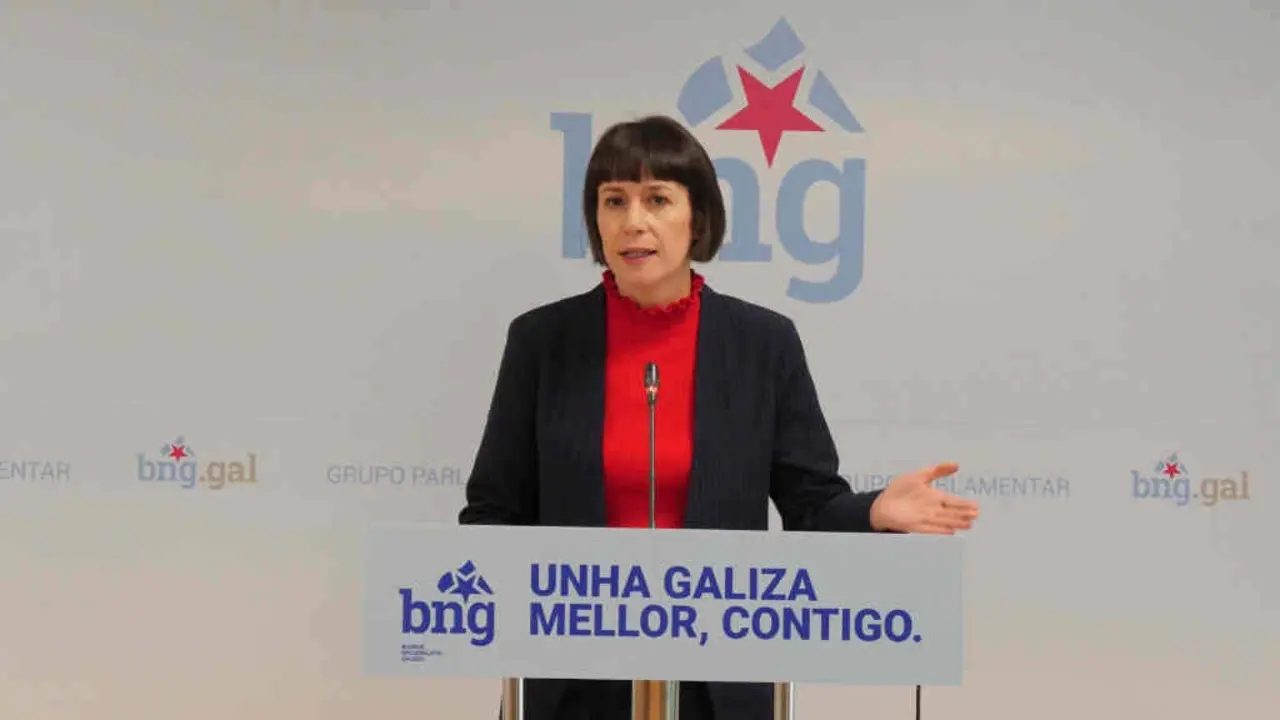 A portavoz nacional do BNG, esta quinta feira en Santiago. (Foto: N&oacute;s Diario)
