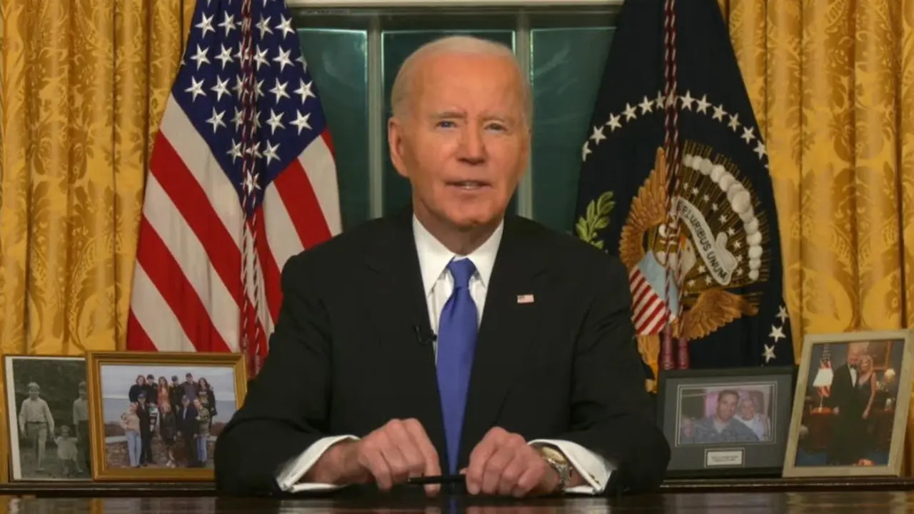Joe Biden durante o seu discurso de despedida da Presidencia estadounidense na Casa Branca, na madrugada do 16 de xaneiro de 2024. (Foto: Casa Branca)