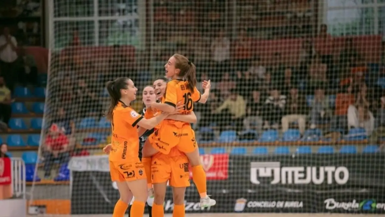 O Burela celebrando un gol. (Foto: Burela FS)