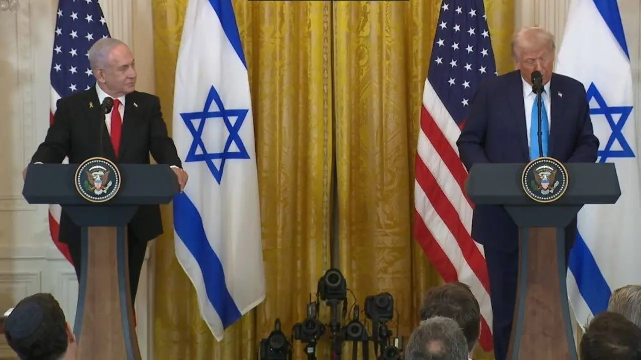 Netanyahu e Trump compareceron ante os medios tras se reuniren na Casa Branca. (Foto: Casa Branca)