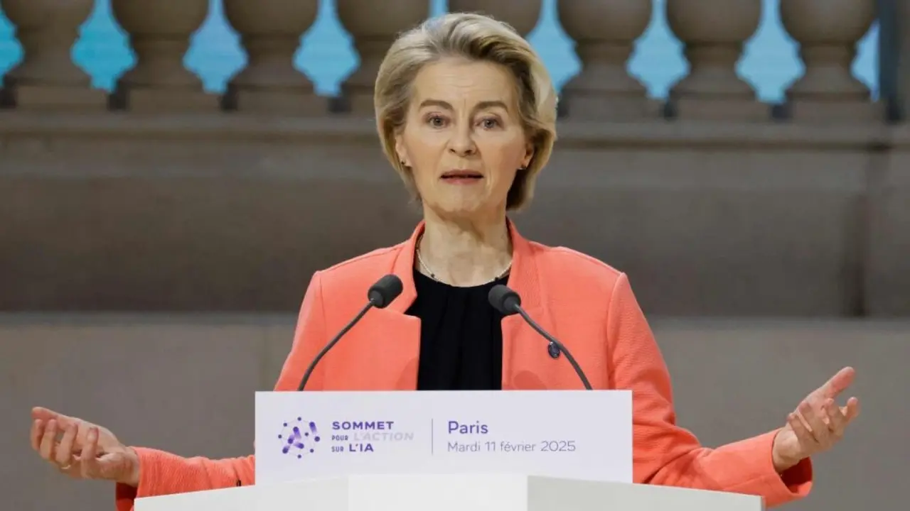 Ursula von der Leyen, esta terza feira. (Foto: Ludovic Marin / AFP / DPA v&iacute;a Europa Press)