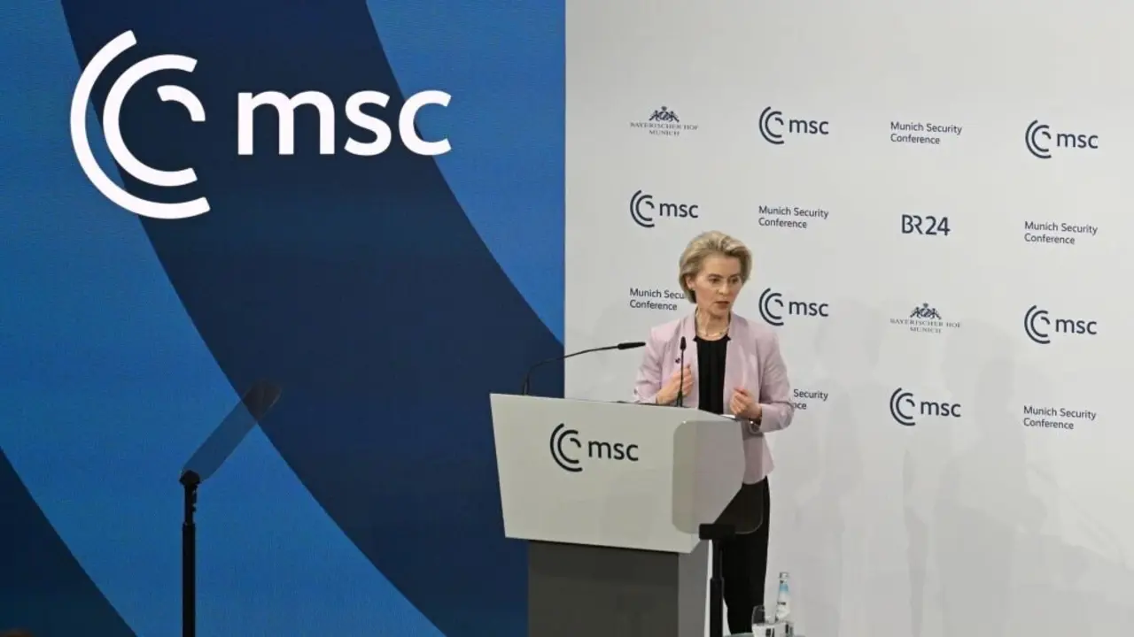 Ursula von der Leyen, esta sexta feira. (Foto: Boris Roessler / DPA v&iacute;a Europa Press)