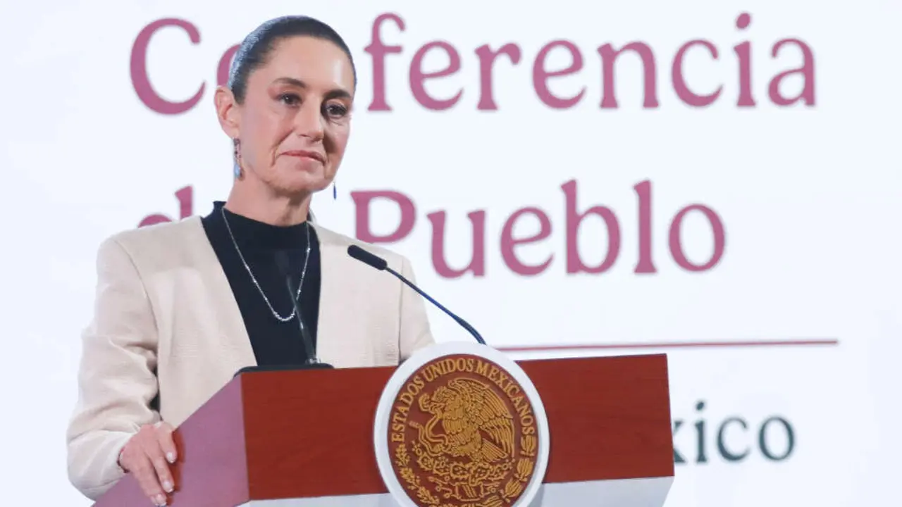 Claudia Sheinbaum, presidenta mexicana, o 12 de febreiro. (Foto: Carlos Santiago / Europa Press / Contacto)