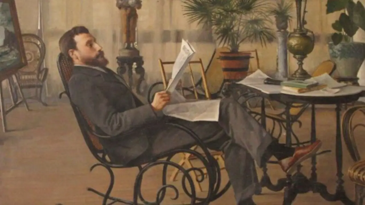 Alfredo Bra&ntilde;as retratado por Jos&eacute; Mar&iacute;a Fenollera en 1893. (Foto: CCG)